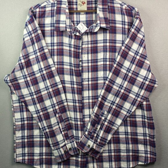 Eq Equilibrio Shirt Mens 3XLCasual Cotton Button Down Plaid Long Sleeve NWT XXXL - Picture 1 of 12